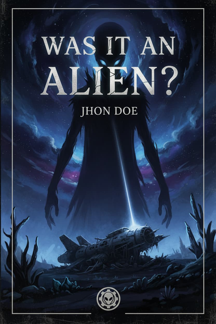 Bìa sách khoa học viễn tưởng được tạo bởi AI với yếu tố tương lai