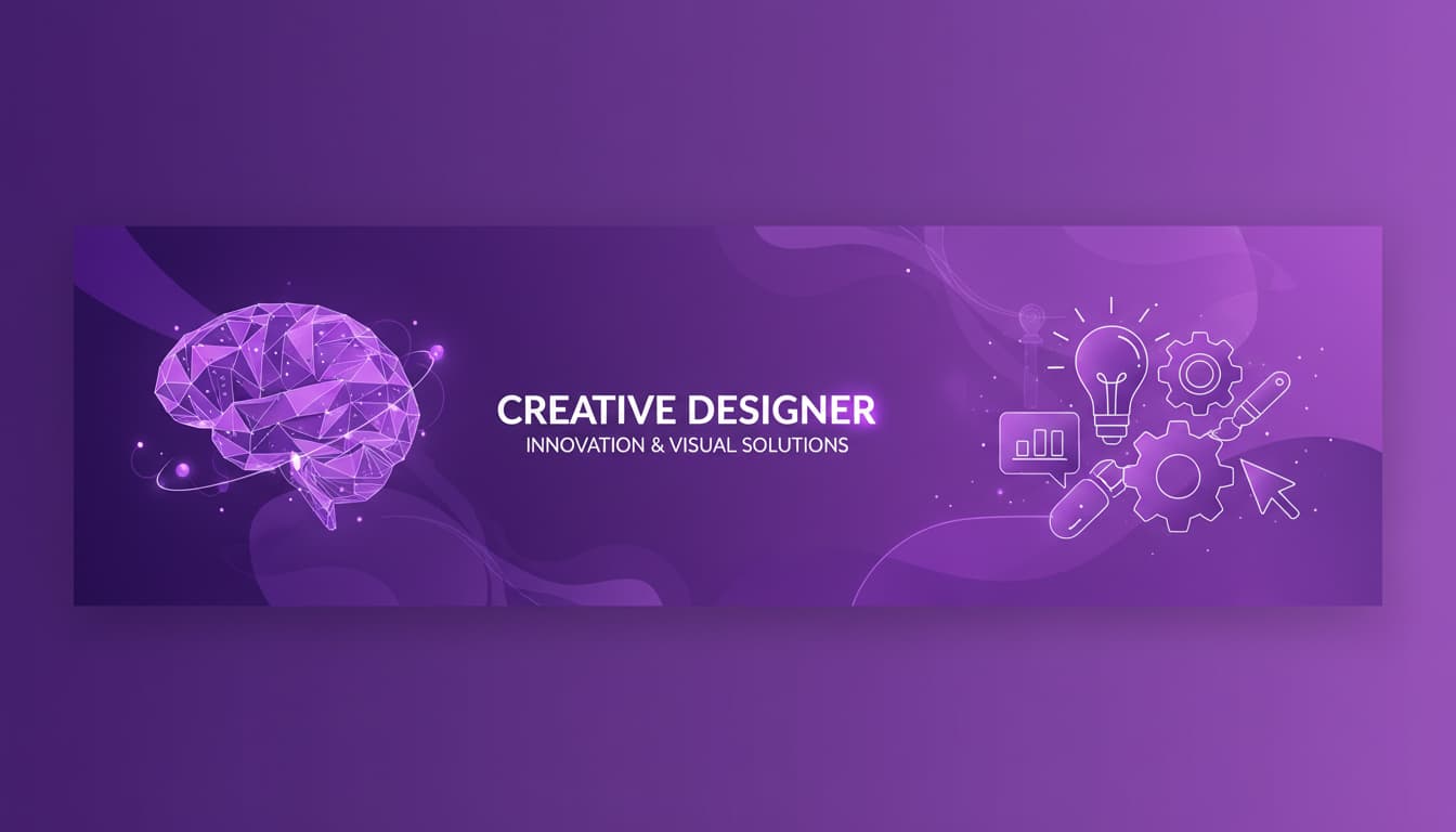 Ảnh bìa LinkedIn được tạo bởi AI cho chuyên gia sáng tạo với yếu tố nghệ thuật