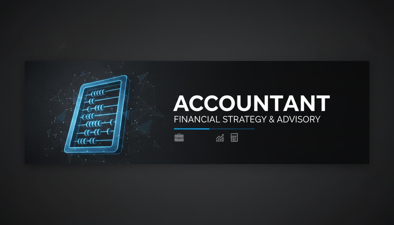 Ảnh bìa LinkedIn được tạo bởi AI cho chuyên gia tài chính với thiết kế công ty