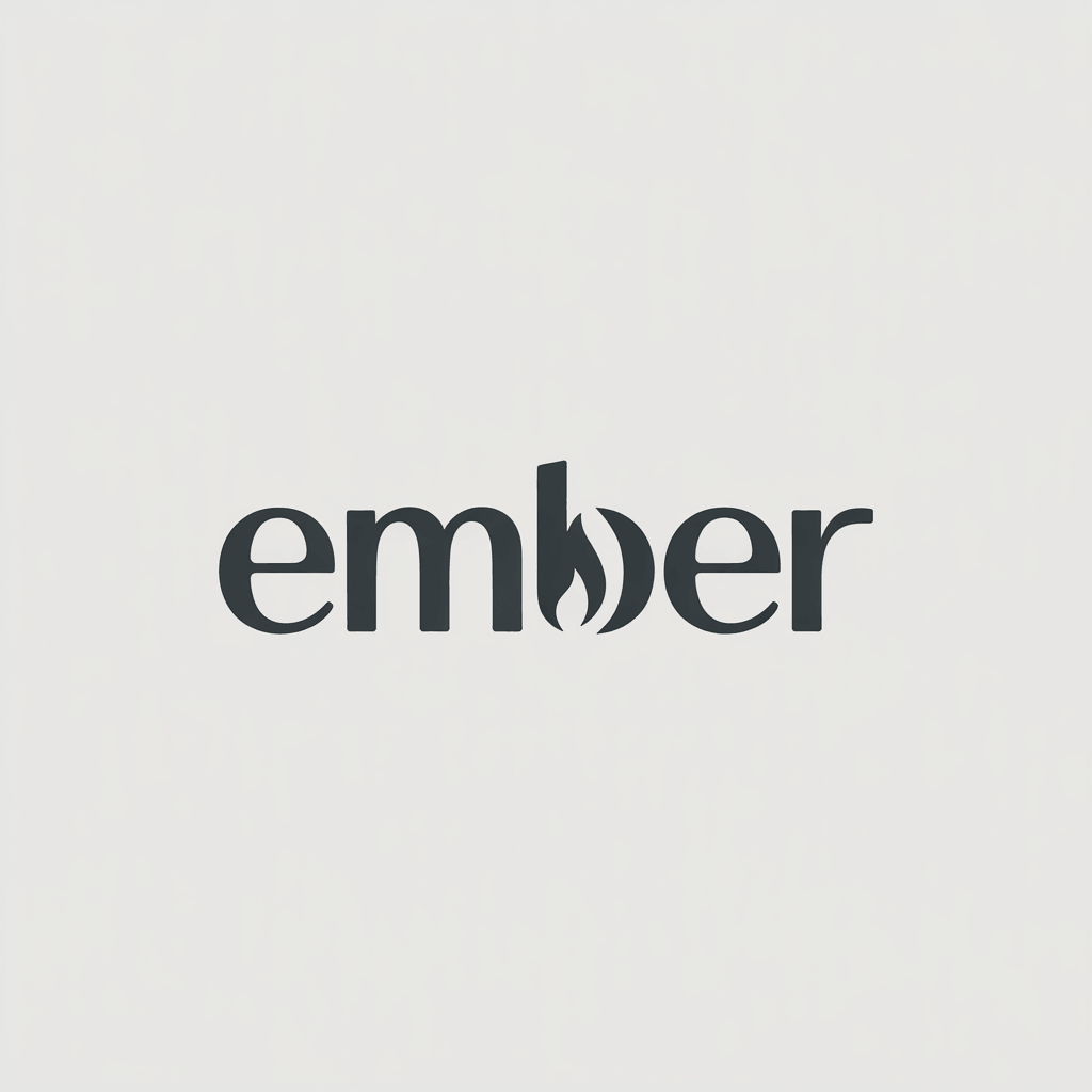 Ideogram v3 Turbo rough draft logo for a coffee brand called 'EMBER' as a simple modern wordmark