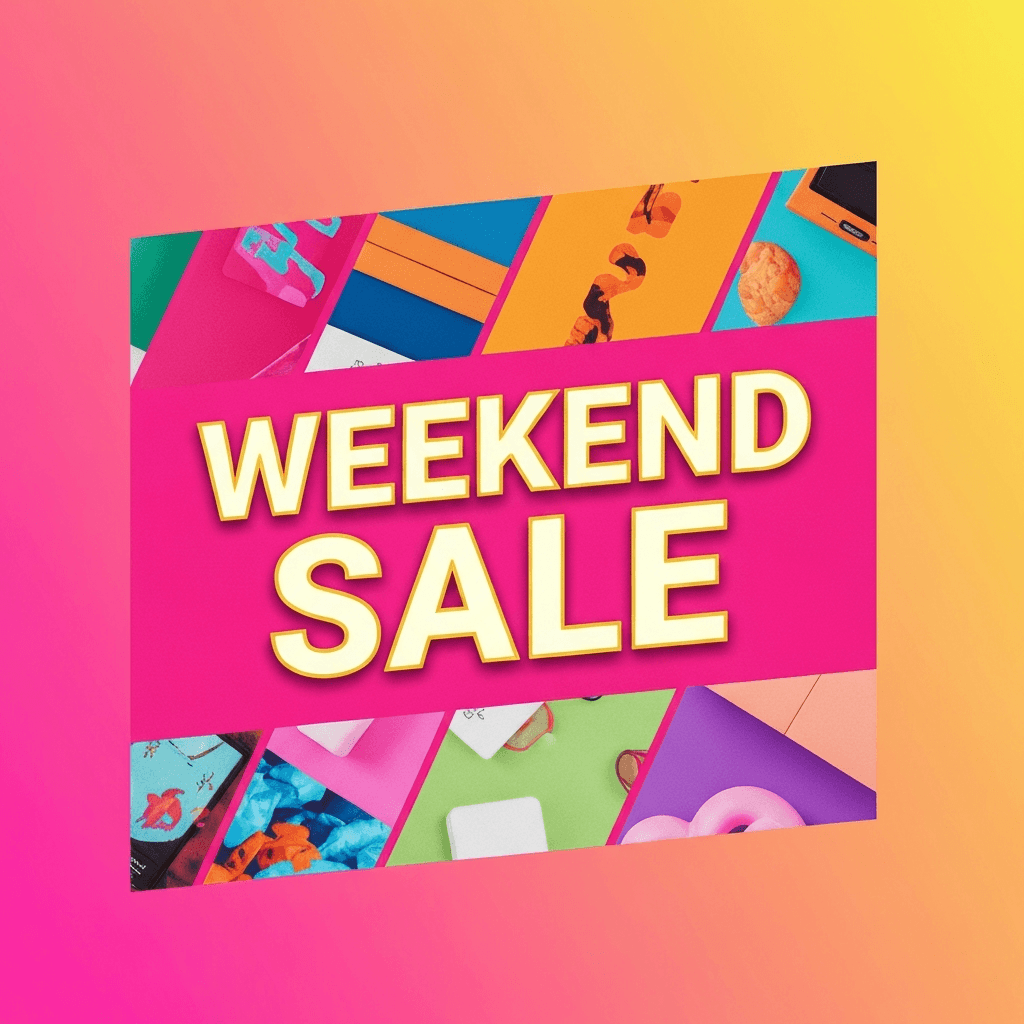 Imagen 4 Fast social media graphic reading 'WEEKEND SALE' with bright bold type