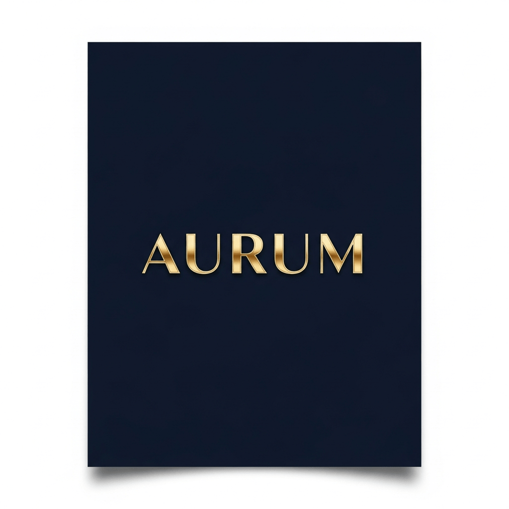 Imagen 4 Ultra premium brand poster reading 'AURUM' in elegant gold serif type on deep navy