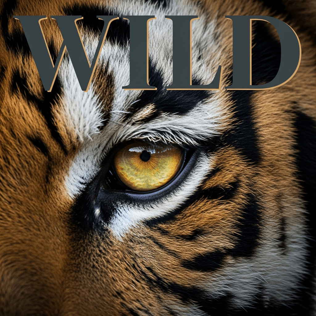 Imagen 4 magazine cover reading 'WILD' with a bold serif title and a close-up of a tiger's eye