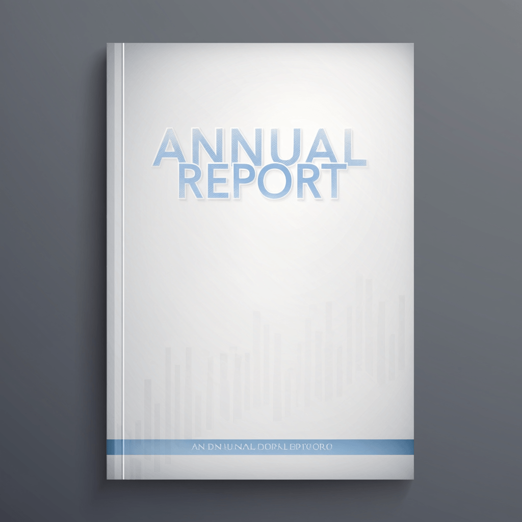 Qwen Image 2 Pro detailed slide deck cover titled 'ANNUAL REPORT' with a subtle chart motif and footer text