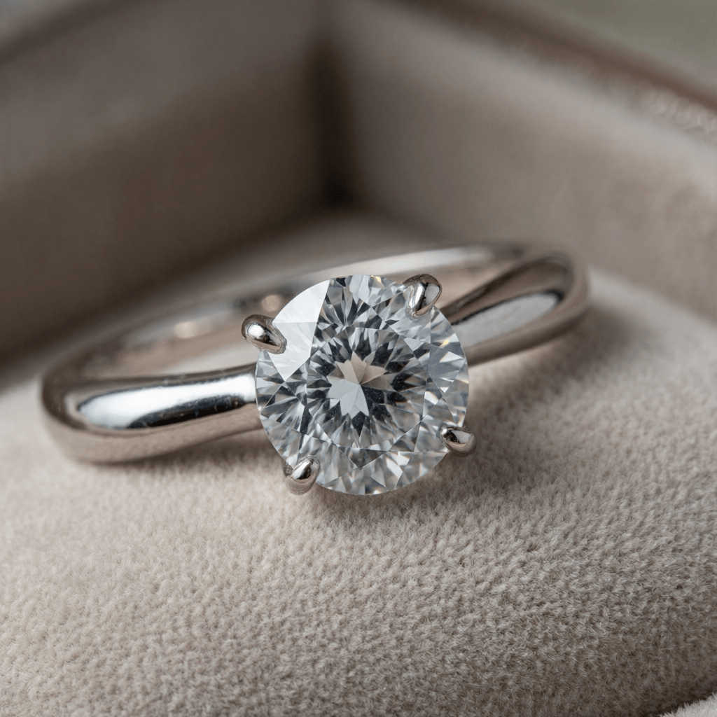 Qwen Image 2 Pro photorealistic close-up of a diamond ring on velvet with intricate facet detail in soft light