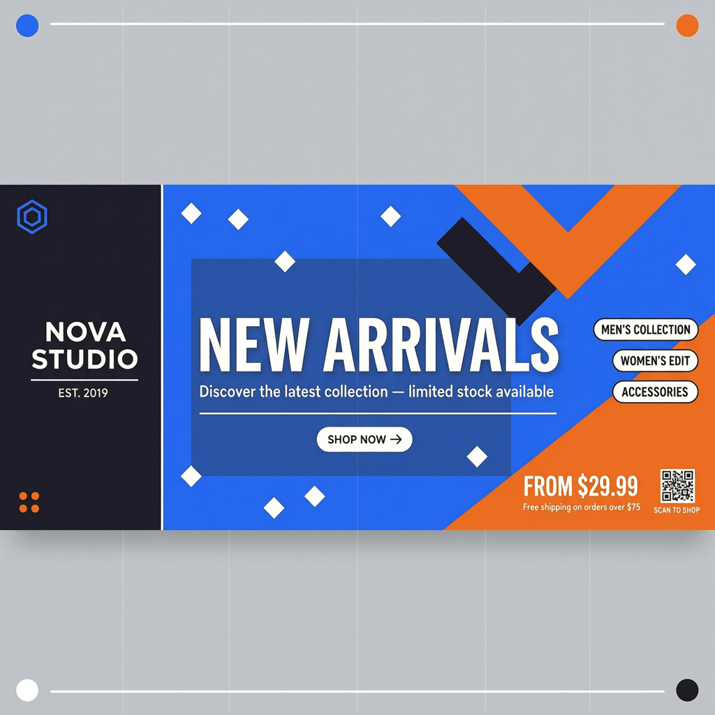 Wan Image 2.7 brand banner using exact hex colors with the headline 'NEW ARRIVALS' in bold type