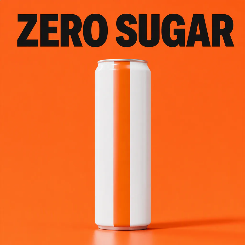 Square feed ad for a fictional sparkling water brand headlined ZERO SUGAR